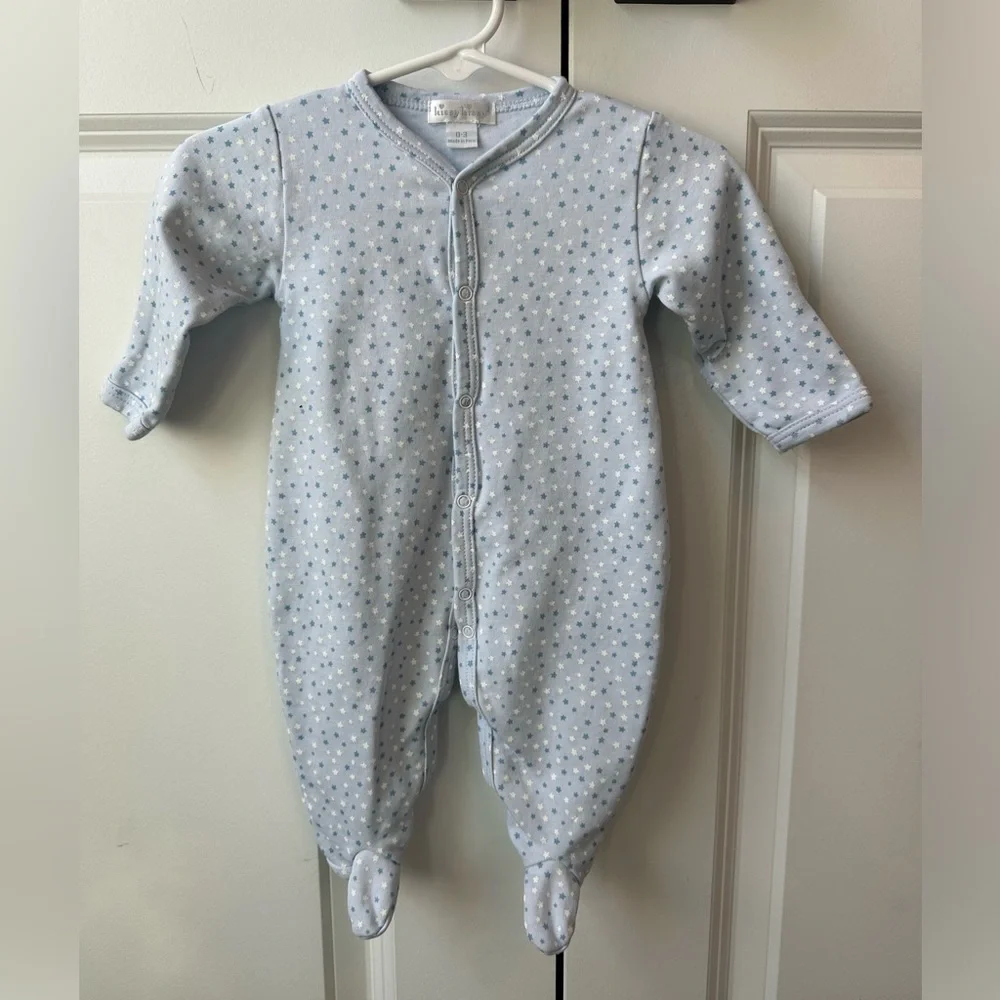 Kissy Kissy Superstars Blue Print Snap Footie (Size 0-3 Months)